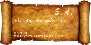 Sághy Annamária névjegykártya